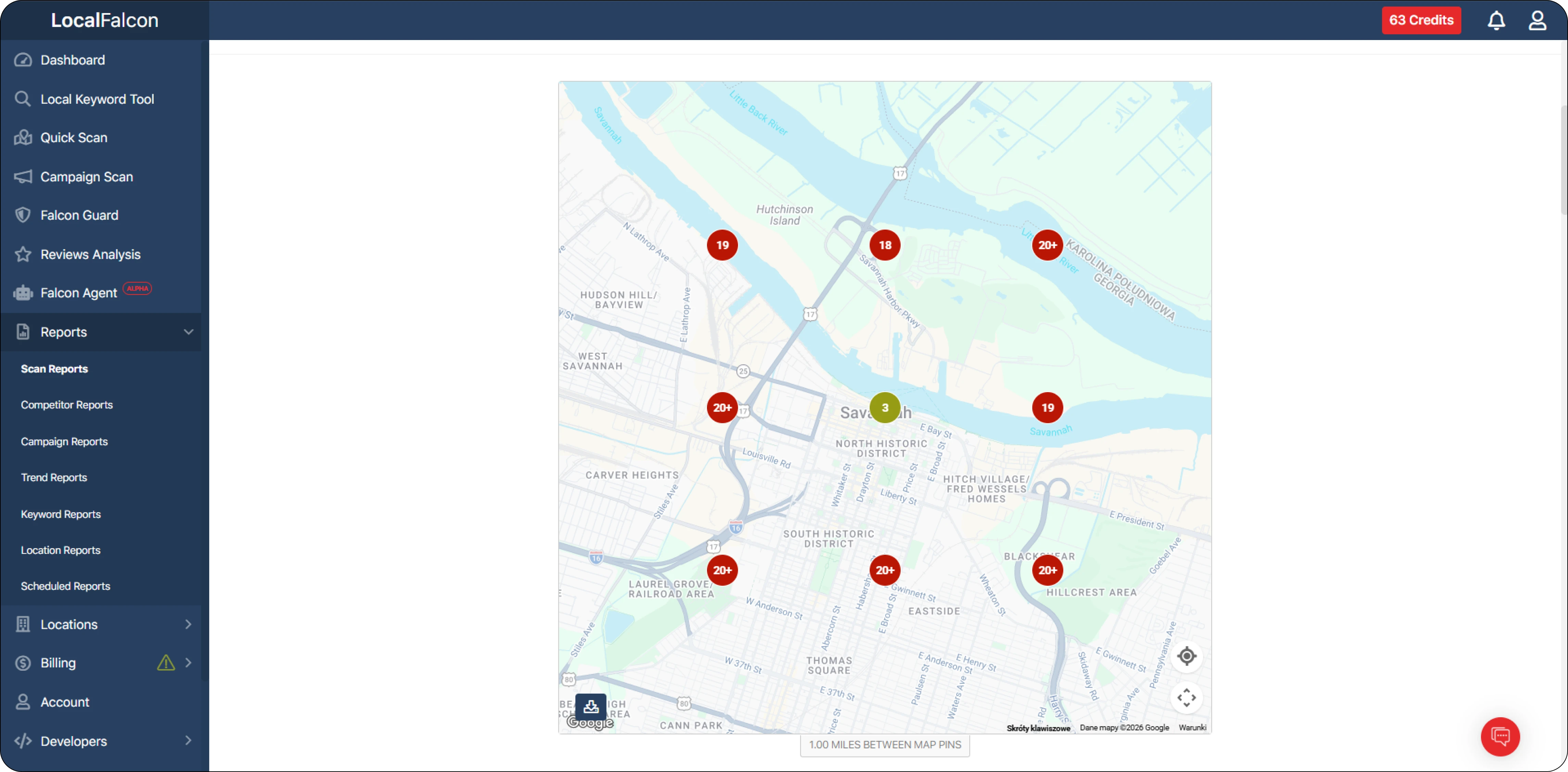 Local Falcon Heatmap-Ansicht