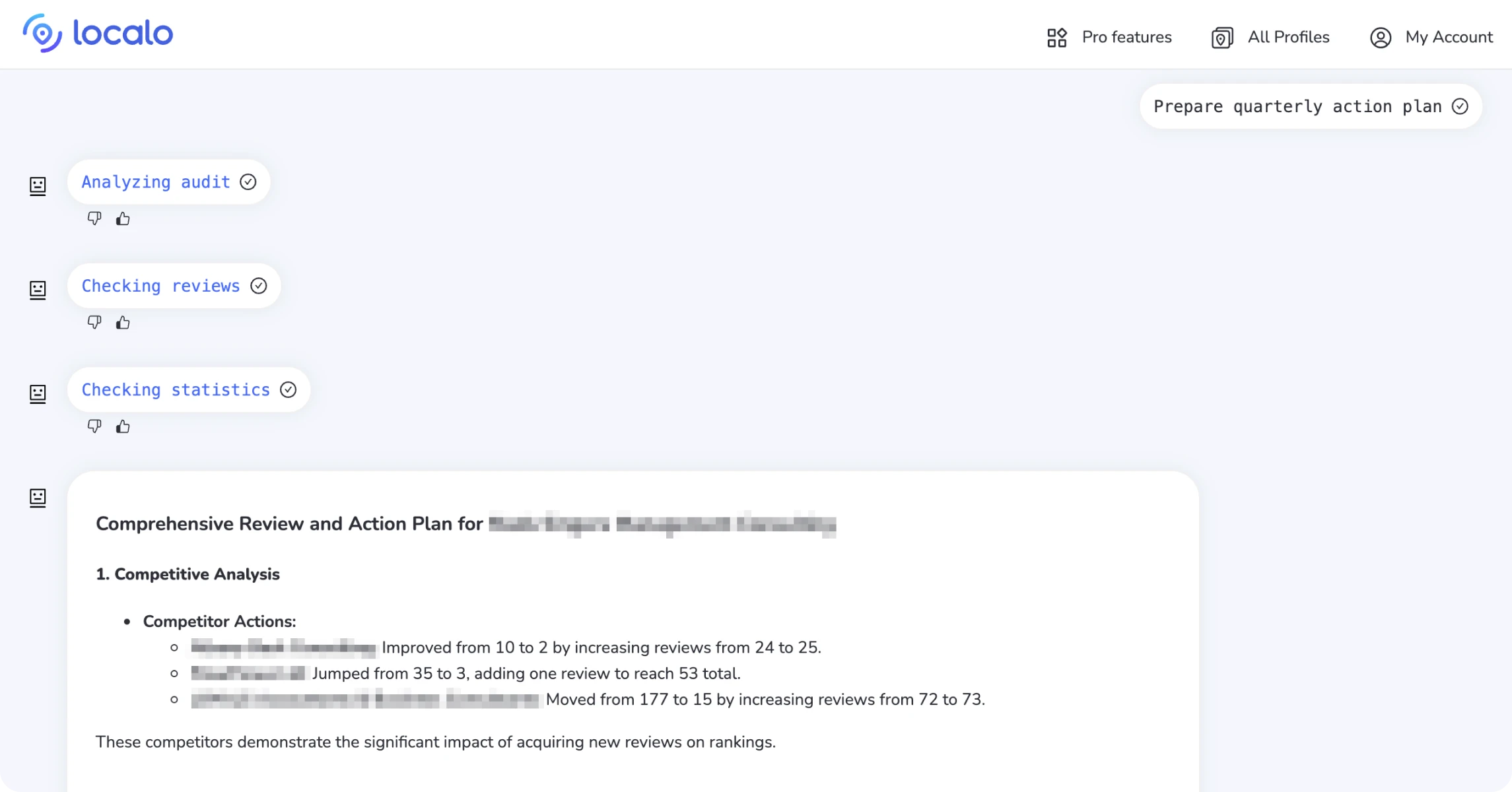 SCREENSHOT der Ausgabe nach Verwendung des Prompts 