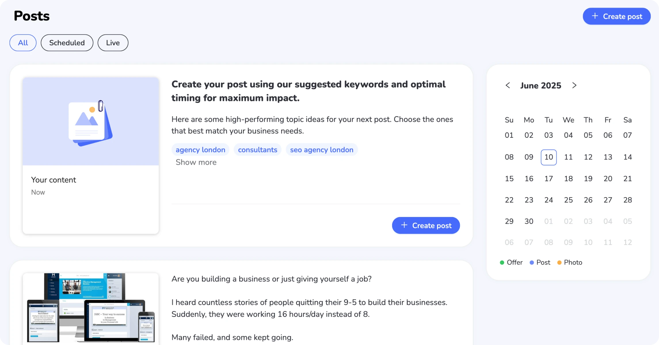 SCREENSHOT of Localo's Content Publisher dashboard