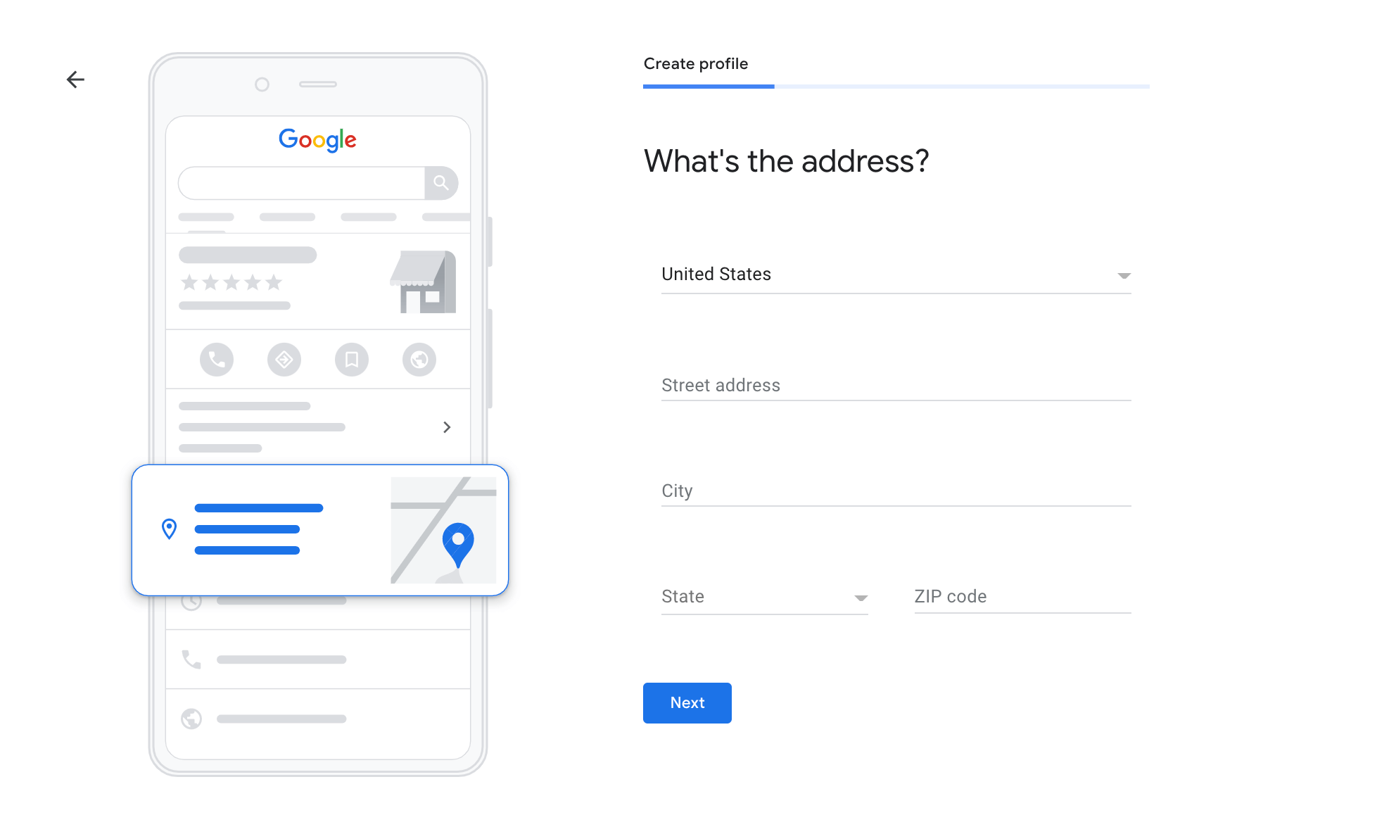 Digite o local físico de sua empresa